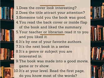There are many ways we can choose a great book